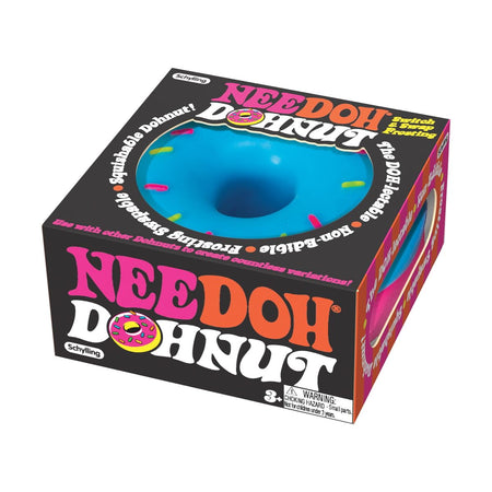 Schylling NeeDoh Dohnuts - Sensory Fidget Toy - Assorted Colors - Ages 3 to Adult (Pack of 1)