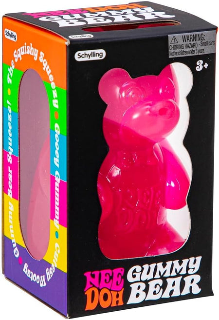 Schylling NeeDoh Gummy Bear - Sensory Fidget Toy - Assorted Colors - Ages 3 to Adult (Pack of 2)